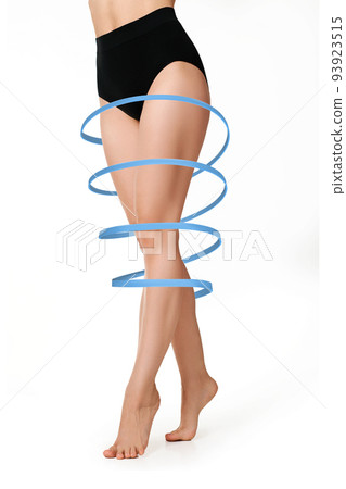 beautiful slim female legs on a white background beautiful slim female legs on a white background 93923515