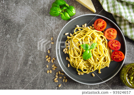 Traditional italian pasta pesto Traditional italian pasta pesto 93924657