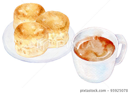 Watercolor illustration scone 93925078