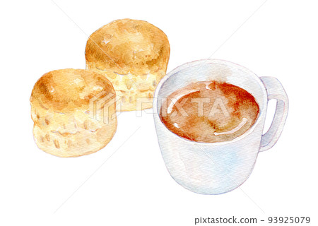 Watercolor illustration scone 93925079