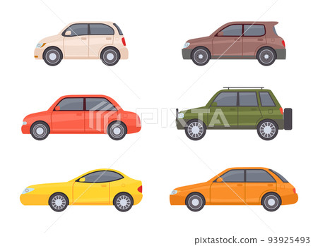 Flat cars sedan collection view of side 93925493