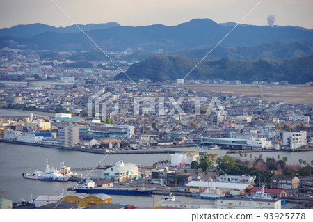 Looking towards Komatsushima City from Mt. Himine, Tokushima Prefecture 93925778