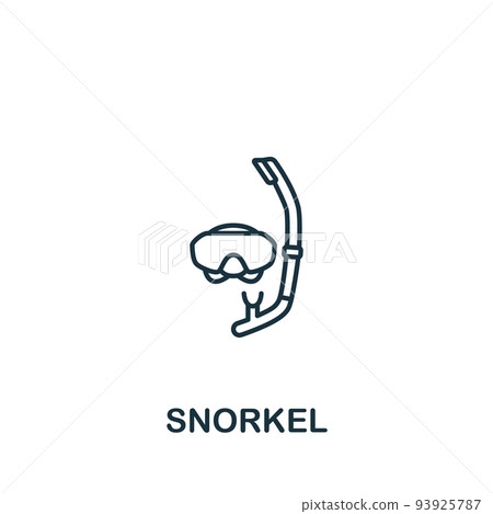 Snorkel icon. Line simple Summer icon for templates, web design and infographics Snorkel icon. Line simple Summer icon for templates, web design and infographics 93925787
