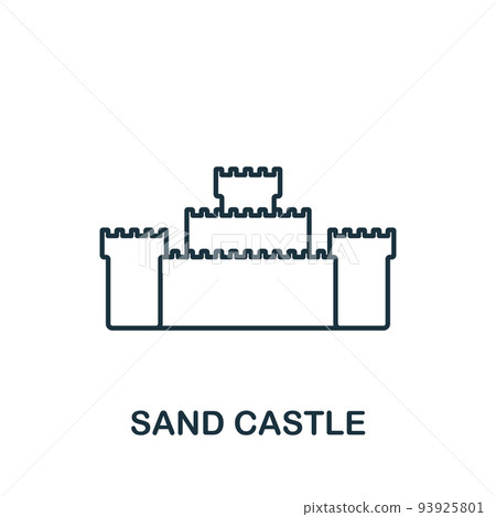 Sand Castle icon. Line simple Summer icon for templates, web design and infographics Sand Castle icon. Line simple Summer icon for templates, web design and infographics 93925801