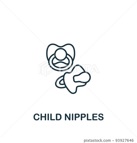 Child Nipples icon. Monochrome simple Baby icon for templates, web design and infographics Child Nipples icon. Monochrome simple Baby icon for templates, web design and infographics 93927646