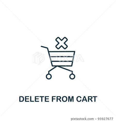 Delete From Cart icon. Line simple line Online Store icon for templates, web design and infographics 93927677