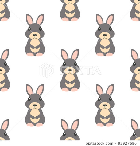 seamless pattern with rabbit in flat style seamless pattern with rabbit in flat style 93927686