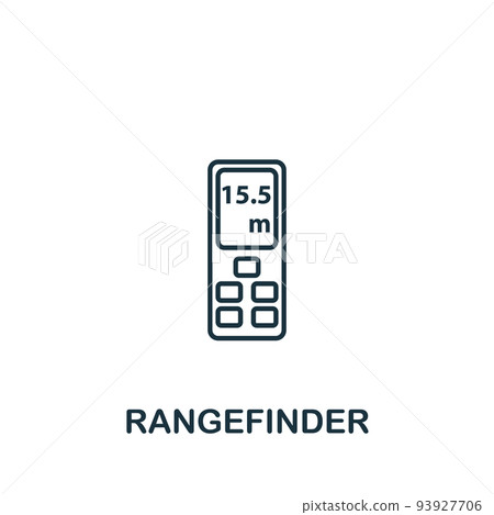 Rangefinder icon. Line simple Measuring icon... - Stock