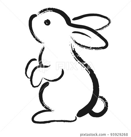 Rabbit New Year's card_Illustration of a standing rabbit_02 Rabbit New Year's card_Illustration of a standing rabbit_02 93929268