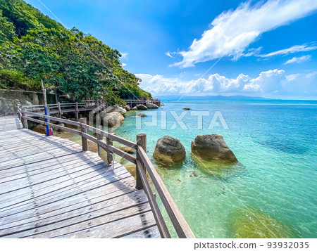Leela Beach and wooden promenade in koh Phangan, Thailand Leela Beach and wooden promenade in koh Phangan, Thailand 93932035