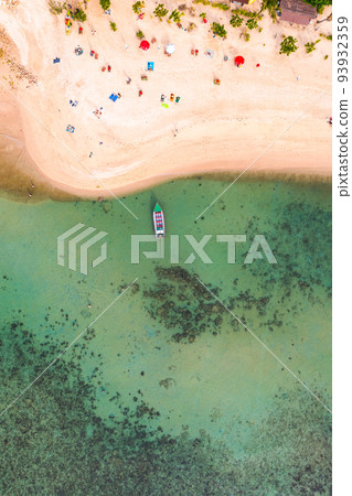 Aerial view of Mae Haad beach in koh Phangan, Surat Thani, Thailand Aerial view of Mae Haad beach in koh Phangan, Surat Thani, Thailand 93932359