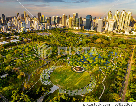 Benjakitti Park or Benchakitti forest park new design walkway in central Bangkok, Thailand Benjakitti Park or Benchakitti forest park new design walkway in central Bangkok, Thailand 93932368