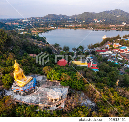Big Buddha over the Khao Tao reservoir in Hua Hin, in Prachuap Khiri Khan, Thailand Big Buddha over the Khao Tao reservoir in Hua Hin, in Prachuap Khiri Khan, Thailand 93932461