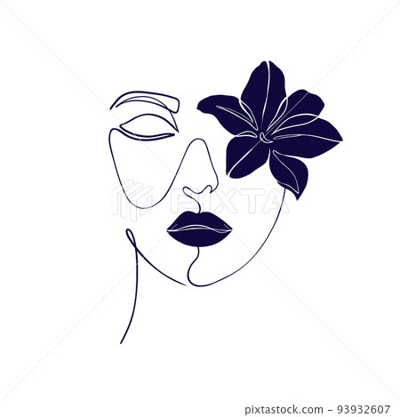 Minimal woman face 93932607