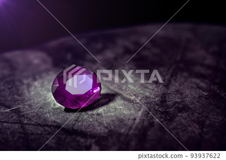 Luxury Puple Gemstone on Dark Natural Stone 93937622
