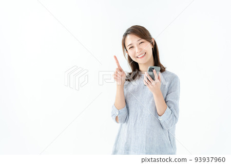 Recommend Pointing Woman Smartphone 93937960