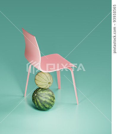 Pink chair with broken leg. 3d render, 3d illustration. Pink chair with broken leg. 3d render, 3d illustration. 93938565