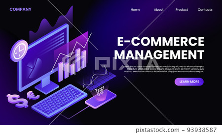 E-Commerce Management Horizontal Banner. WebPage Template E-Commerce Management Horizontal Banner. WebPage Template 93938587