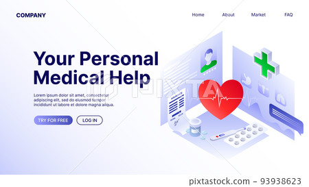 Personal Medical Help. Web Landing Page Template 93938623