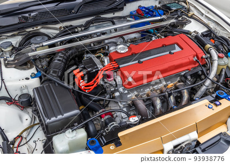 engine compartment of a old vehicle engine compartment of a old vehicle 93938776