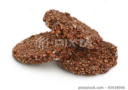amaranth cookies with carob isolated on white background with full depth of field. Healthy food. 93939090