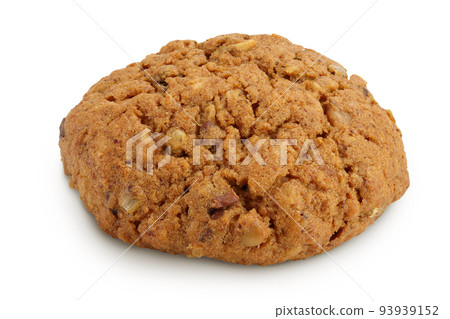 oatmeal cookies with flax, pumpkin and sunflower seeds isolated on white background with full depth of field oatmeal cookies with flax, pumpkin and sunflower seeds isolated on white background with full depth of field 93939152