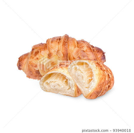 Almond croissant isolated on white background 93940018