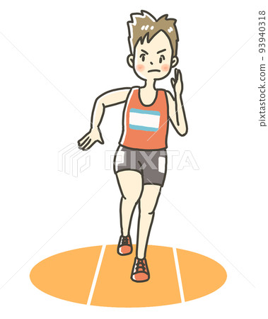 Illustration running a short distance on land 93940318
