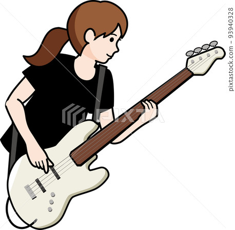 A woman playing the base A woman playing the base 93940328