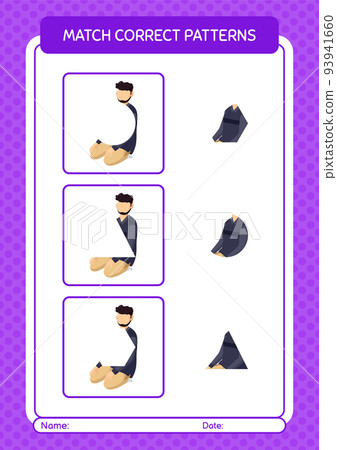 Match pattern game with praying. worksheet for preschool kids, kids activity sheet Match pattern game with praying. worksheet for preschool kids, kids activity sheet 93941660