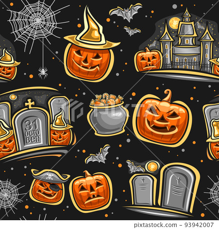 Vector Halloween seamless pattern 93942007