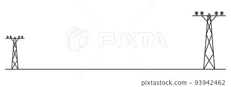 Outline set of five towers. 93942462