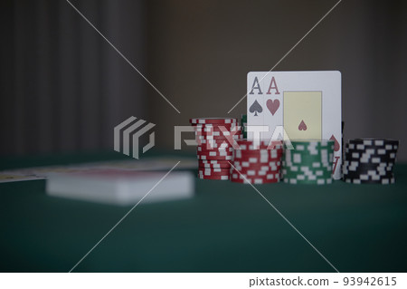 the poker game in casino chips cards and the poker table, winning combination in poker, flush royal the poker game in casino chips cards and the poker table, winning combination in poker, flush royal 93942615