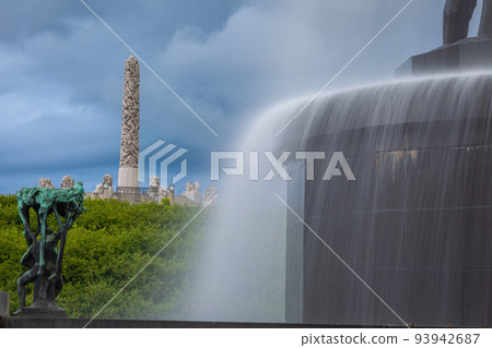 Frogner public park with statues in Oslo, Norway, Scandinavia 93942687