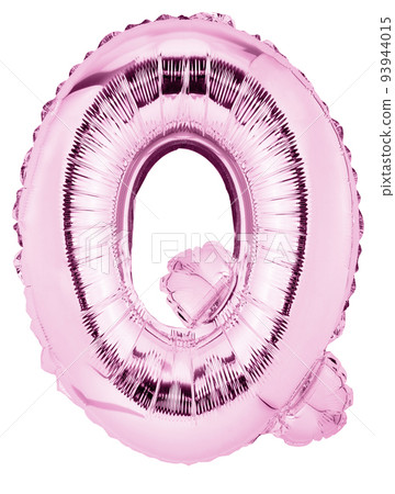 Letter Q in pink mylar balloon isolated on white Letter Q in pink mylar balloon isolated on white 93944015