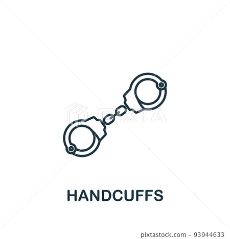 Handcuffs icon. Line simple line Crime icon for templates, web design and infographics Handcuffs icon. Line simple line Crime icon for templates, web design and infographics 93944633