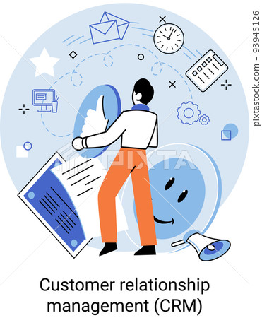 CRM metaphor. Customer Relationship Management. Application software for service organization CRM metaphor. Customer Relationship Management. Application software for service organization 93945126