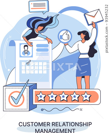 CRM metaphor. Customer Relationship Management. Application software for service organization 93945232