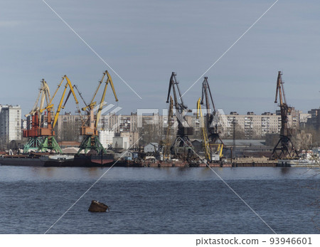 Cargo port for unloading ships, Russia Cherepovets. 93946601