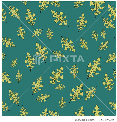Green leaf pattern texture abstract background. Green tropical leaves. 93946986
