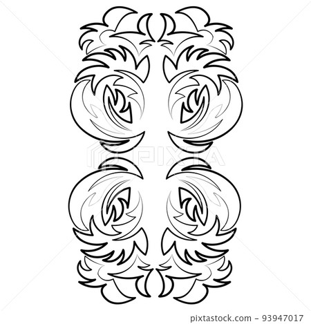 Black element in retro style on white background. Abstract modern graphic design elements. Concept 93947017