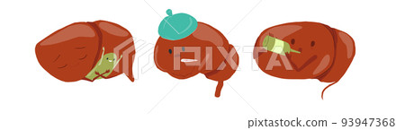 Cartoon vector set of human liver in differente condition Cartoon vector set of human liver in differente condition 93947368