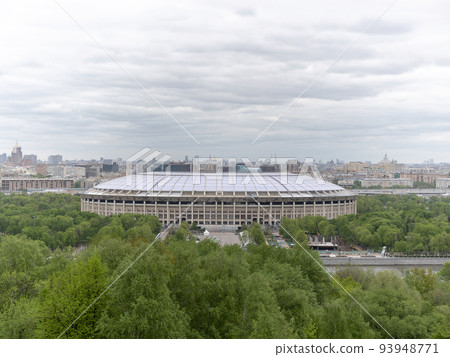 Luzhniki stadium in Moscow, veiw from Vorobyovy Hills viewpoint Luzhniki stadium in Moscow, veiw from Vorobyovy Hills viewpoint 93948771