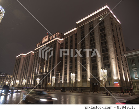 Facade of the State Duma, Parliament building of Russian Federation, landmark in central Moscow Facade of the State Duma, Parliament building of Russian Federation, landmark in central Moscow 93949113