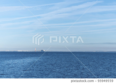 Cuise ship goes on a trip from the port in St. Petersburg, Russia 93949559