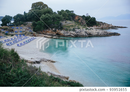 View of Cosy Beautiful Beach in Corfu, Greece 93951655
