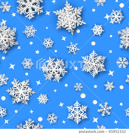 Christmas seamless pattern with paper snowflakes Christmas seamless pattern with paper snowflakes 93952332