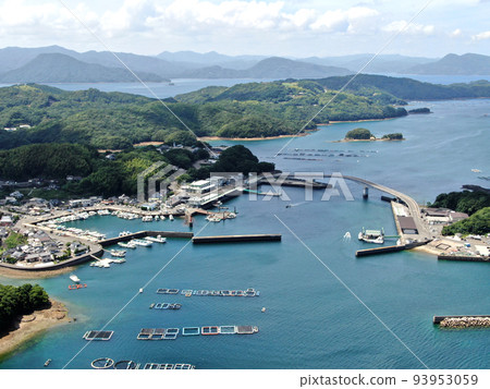 Aerial view of Higashimachi Fishing Port from above Hario Park in Nagashima 93953059
