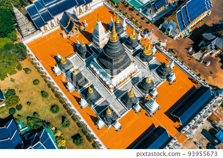Aerial view of Wat Ban Den or Wat Banden complex temple in Mae Taeng District, Chiang Mai, Thailand Aerial view of Wat Ban Den or Wat Banden complex temple in Mae Taeng District, Chiang Mai, Thailand 93955673