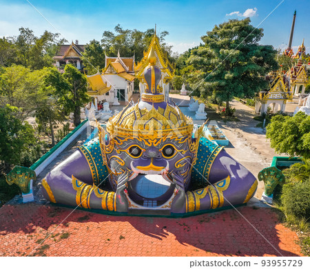 Wat Khung Tha Lao temple with hanuman head entrance, in Lopburi, Thailand 93955729